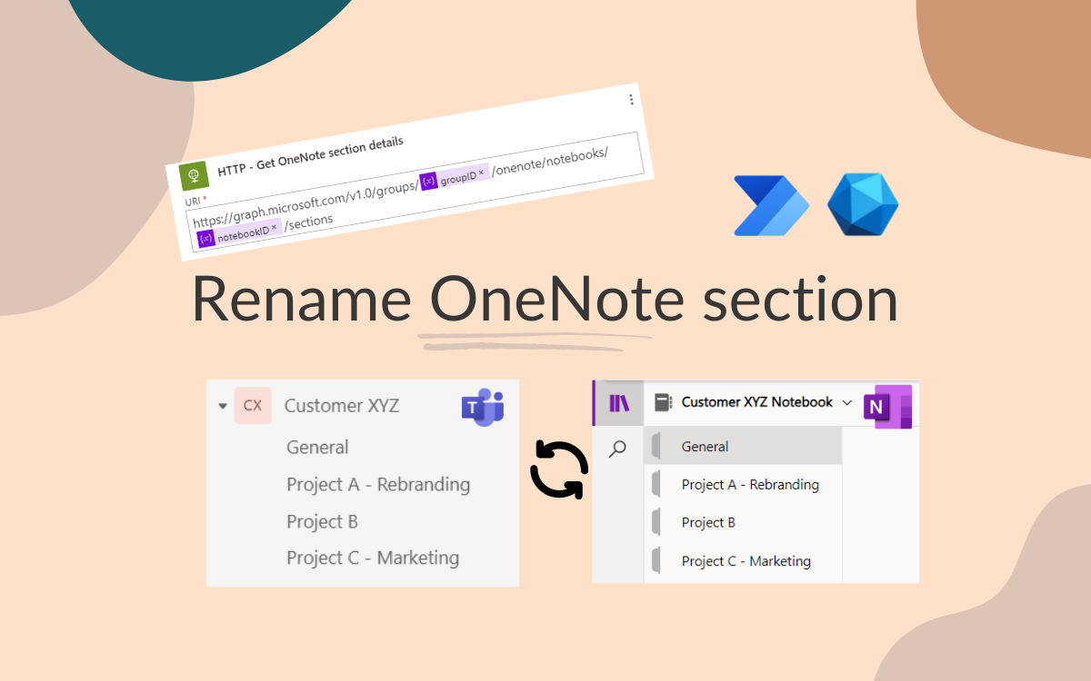 Rename OneNote Sections using Power Automate