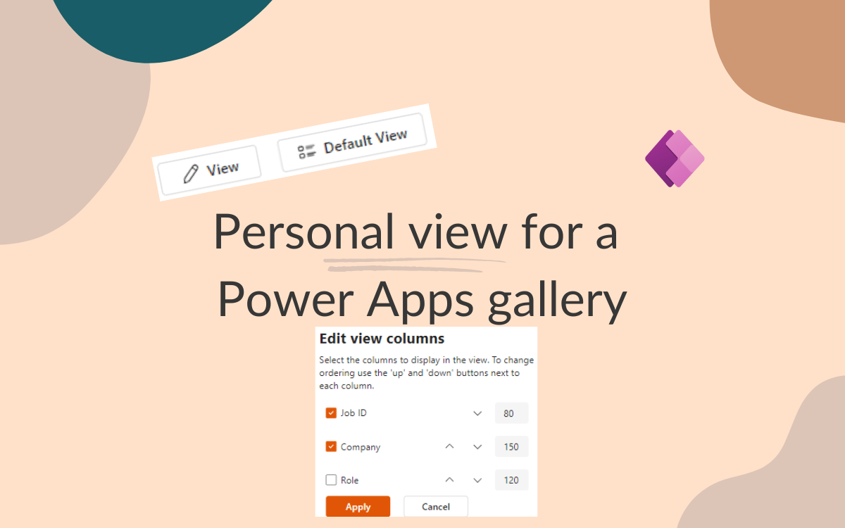 Personal view for a Power Apps gallery