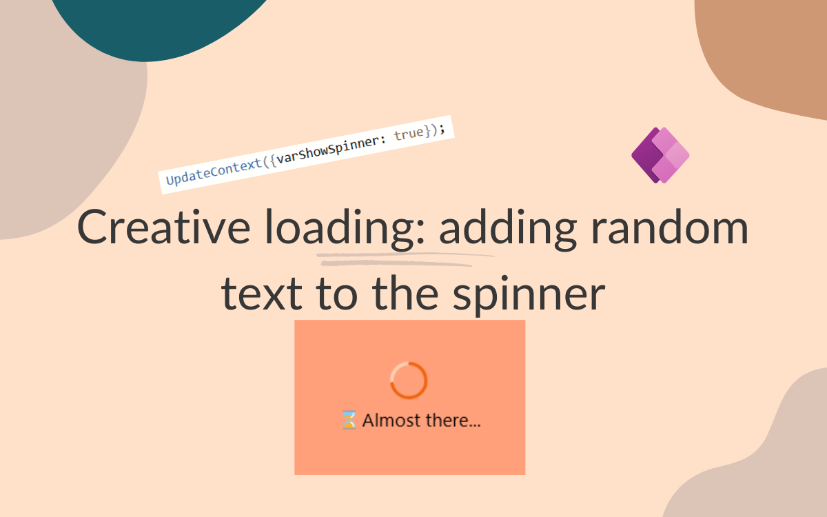 Spinner loading text