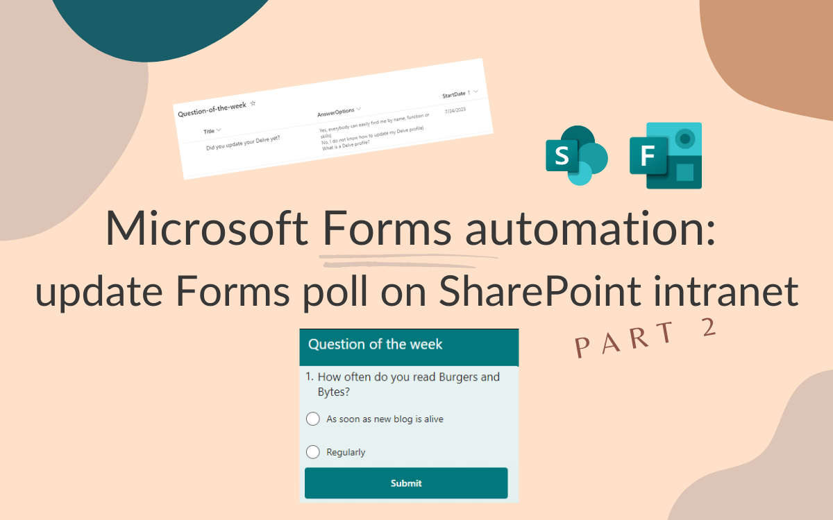 Microsoft Forms automation: update Forms poll on SharePoint intranet - part 2